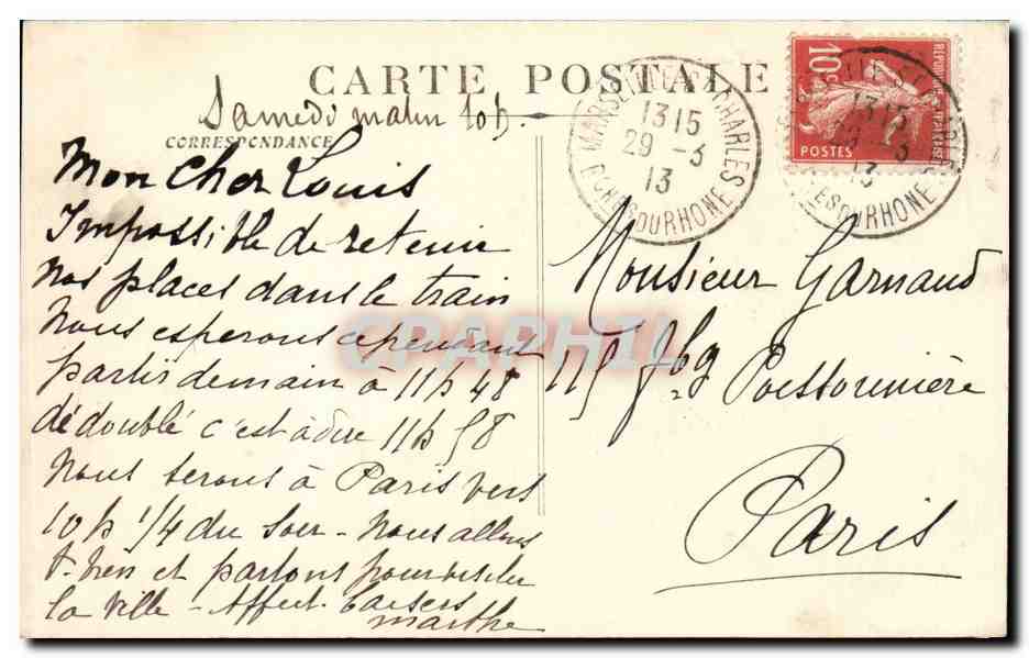 MARSEILLE — Torpilleurs dans le Vieux-Port — Éditeur inconnu, n° 65 — Verso