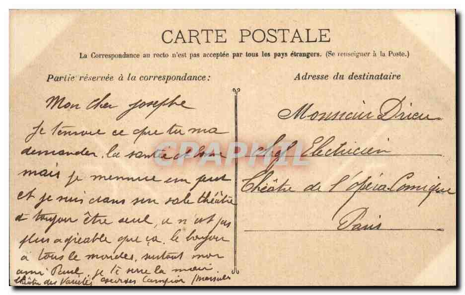 CPA Marseille Promenade de la jetee — Verso