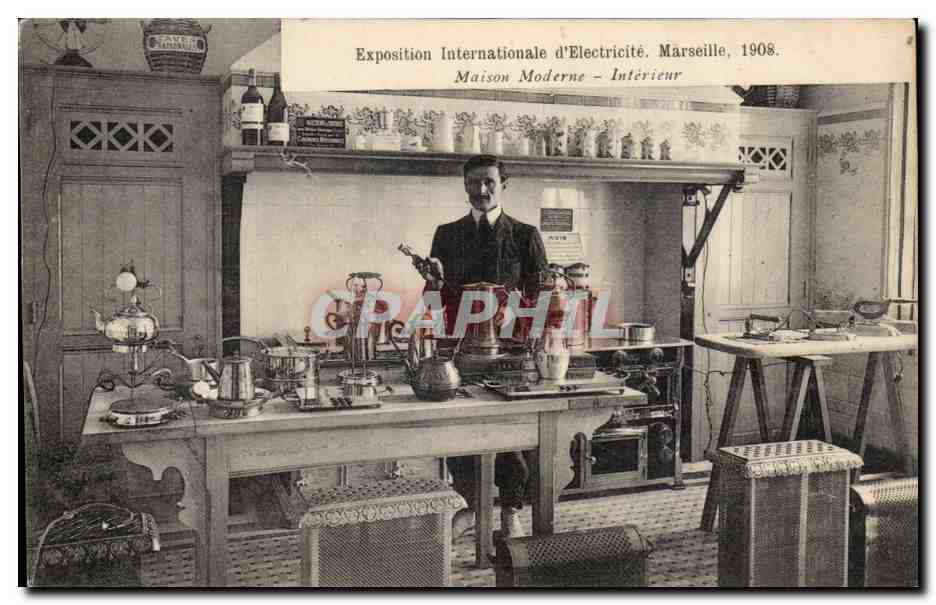 CPA Marseille Exposition internationale d'electricite Maison moderne Interieur