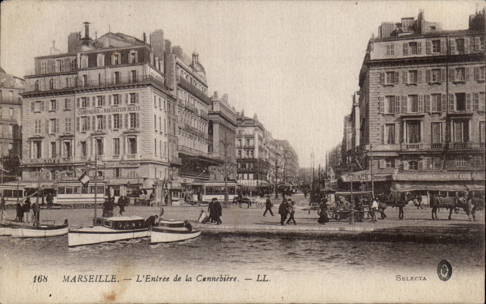 CPA Marseille L'entree de la Cannebiere
