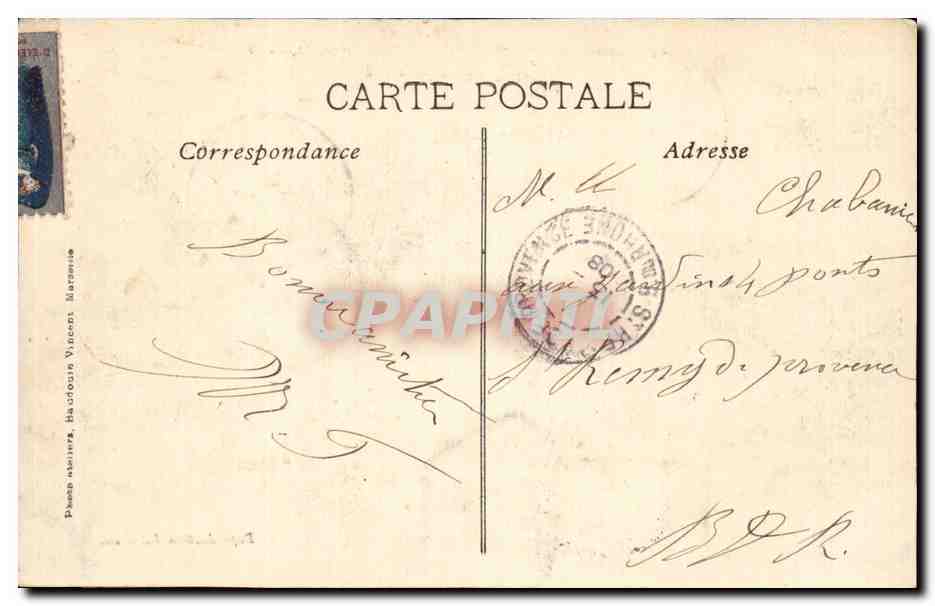 CPA Marseille Exposition internationale d'electricite 1908 La Telegraphie sans fil  — Rückseite