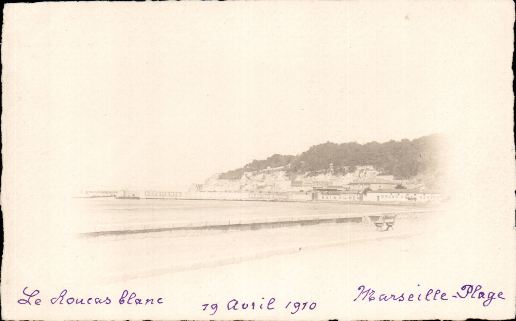 CPA Marseille Le Roucas Blanc 19 avril 1910 Marseille Plage 