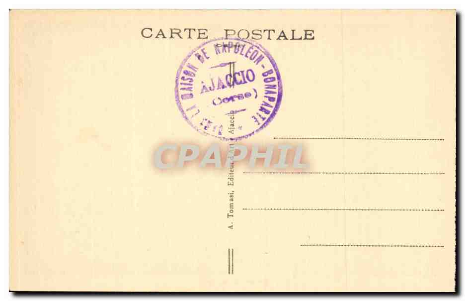 Berceau de Napoléon — Ajaccio, Corse — A. Tomasi — Verso