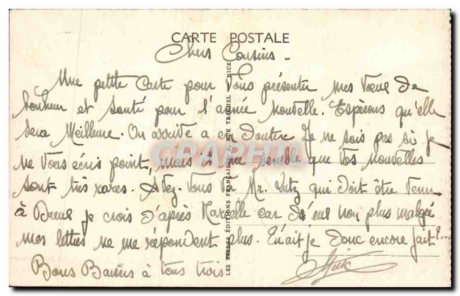 Bastia — Vue sur la Cathédrale et la Ville — LL — Verso