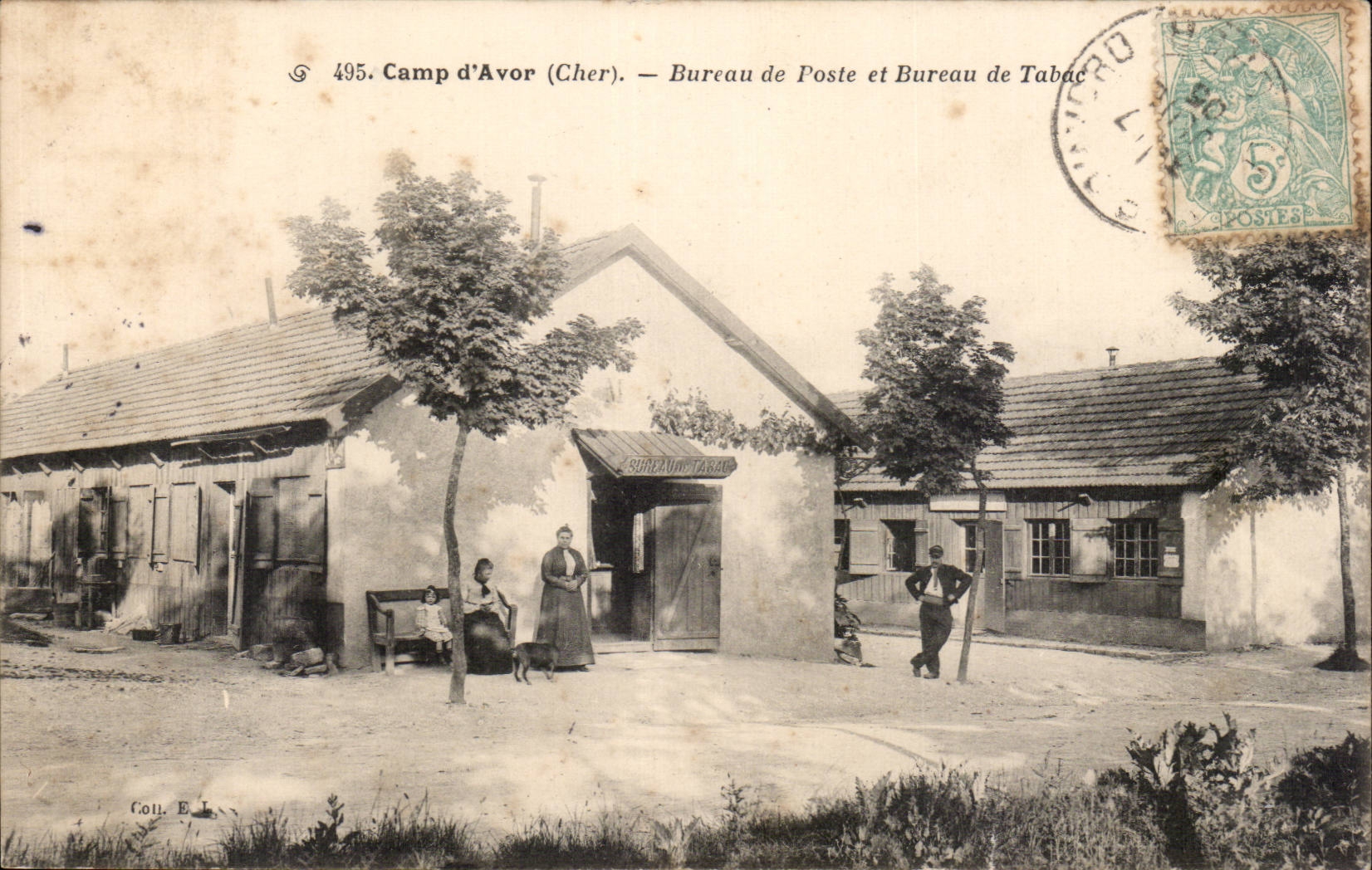 CPA Camp d'Avor Bureau de poste et bureau de tabac Militaria