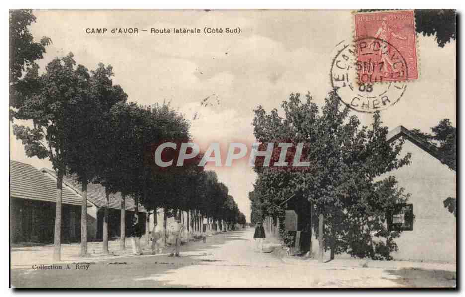CPA Camp d'Avor Route laterale Militaria