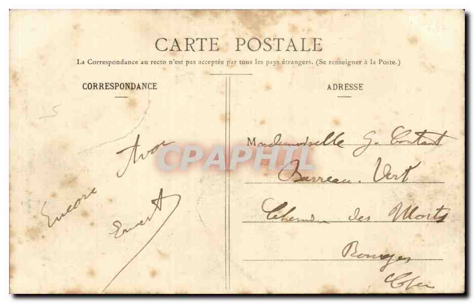 Camp d'Avor (Cher) — La Chapelle et le Logement de l'Aumônier Militaire — Éditeur : M. Mauvour — Achterkant
