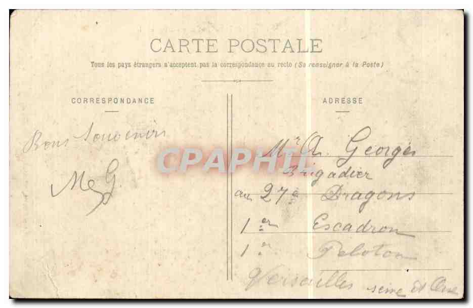 CPA Nancy Caserne Thiry 26eme et 69eme regiments d'infanterie  — Rückseite