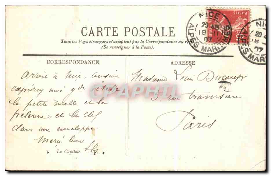 CPA Souvenir de Toulouse — Verso