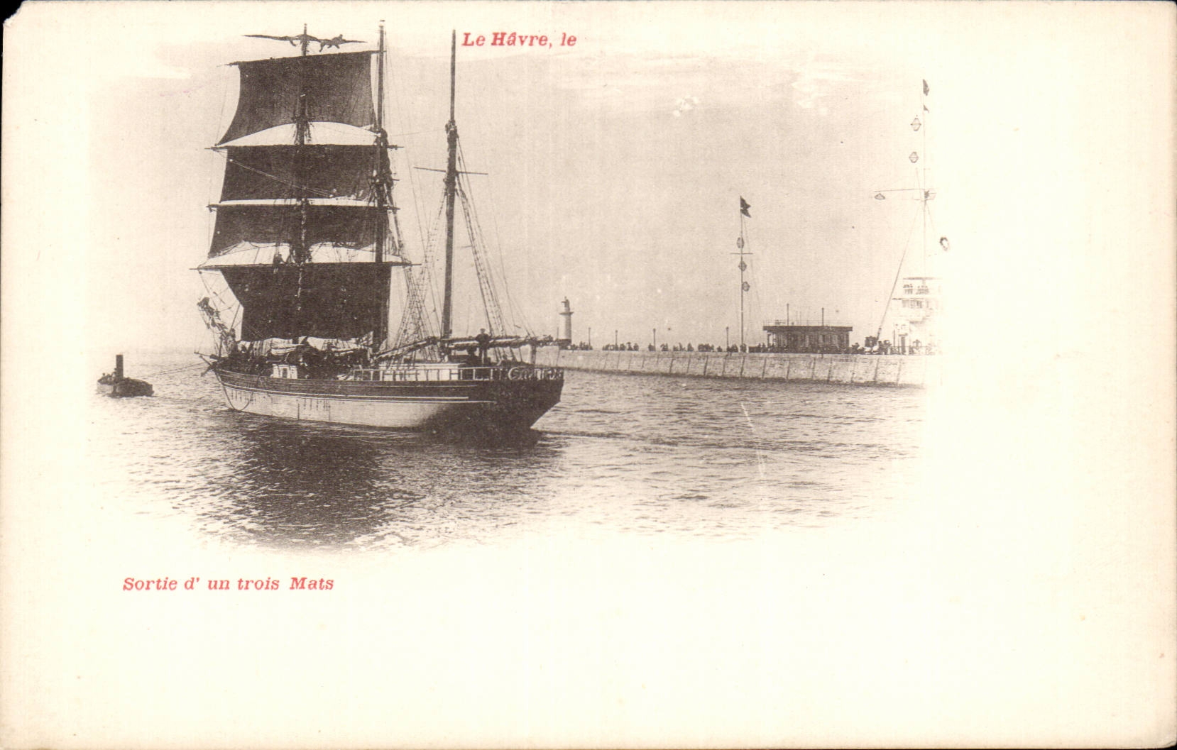 CPA Le Havre Sortie d'un trois mats Bateau 
