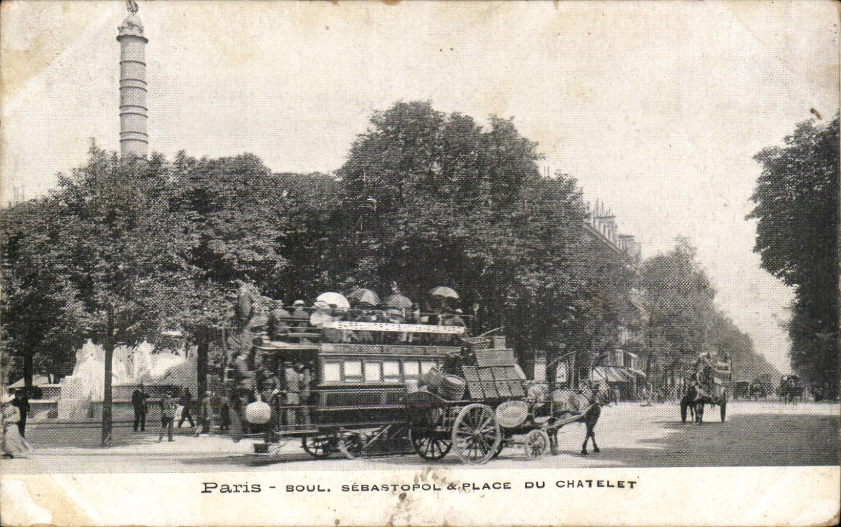 CPA Paris Boulevard Sebastopol et place du Chatelet 