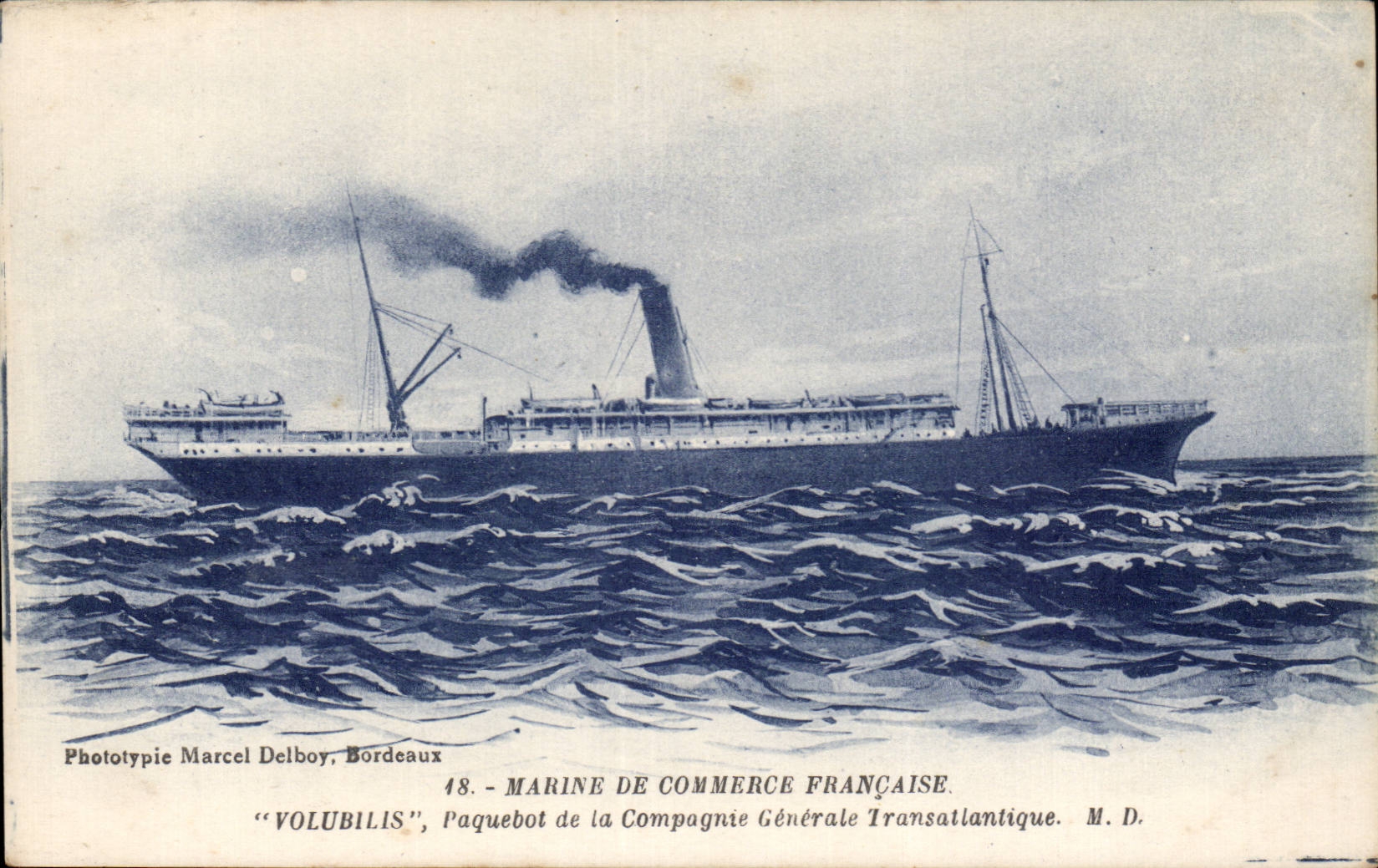 Volubilis — Paquebot de la Compagnie Générale Transatlantique — Phototypie Marcel Delboy, Bordeaux