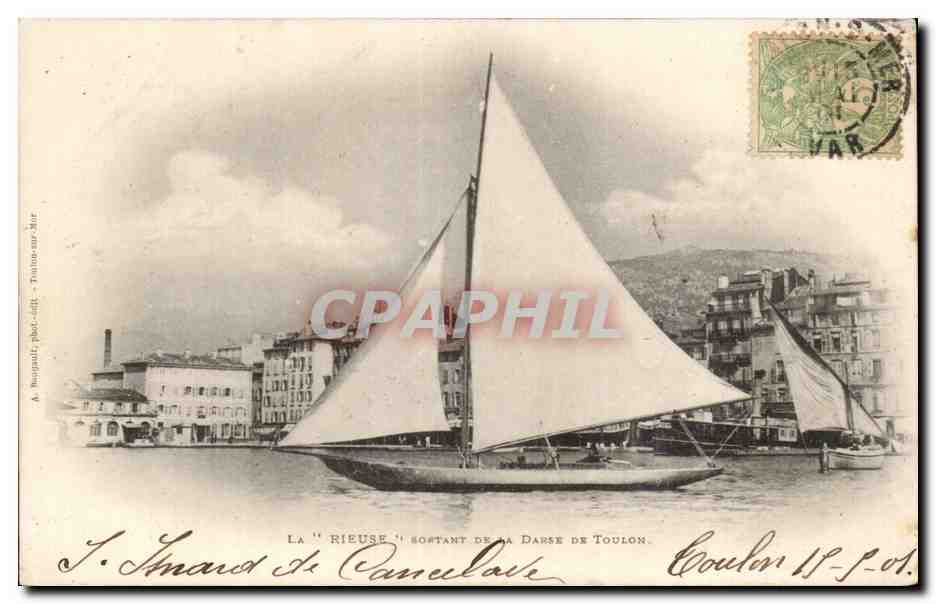 La 'Rieuse' sortant de la Darse de Toulon — A. Bougnat, phot. - Toulon-sur-Mer