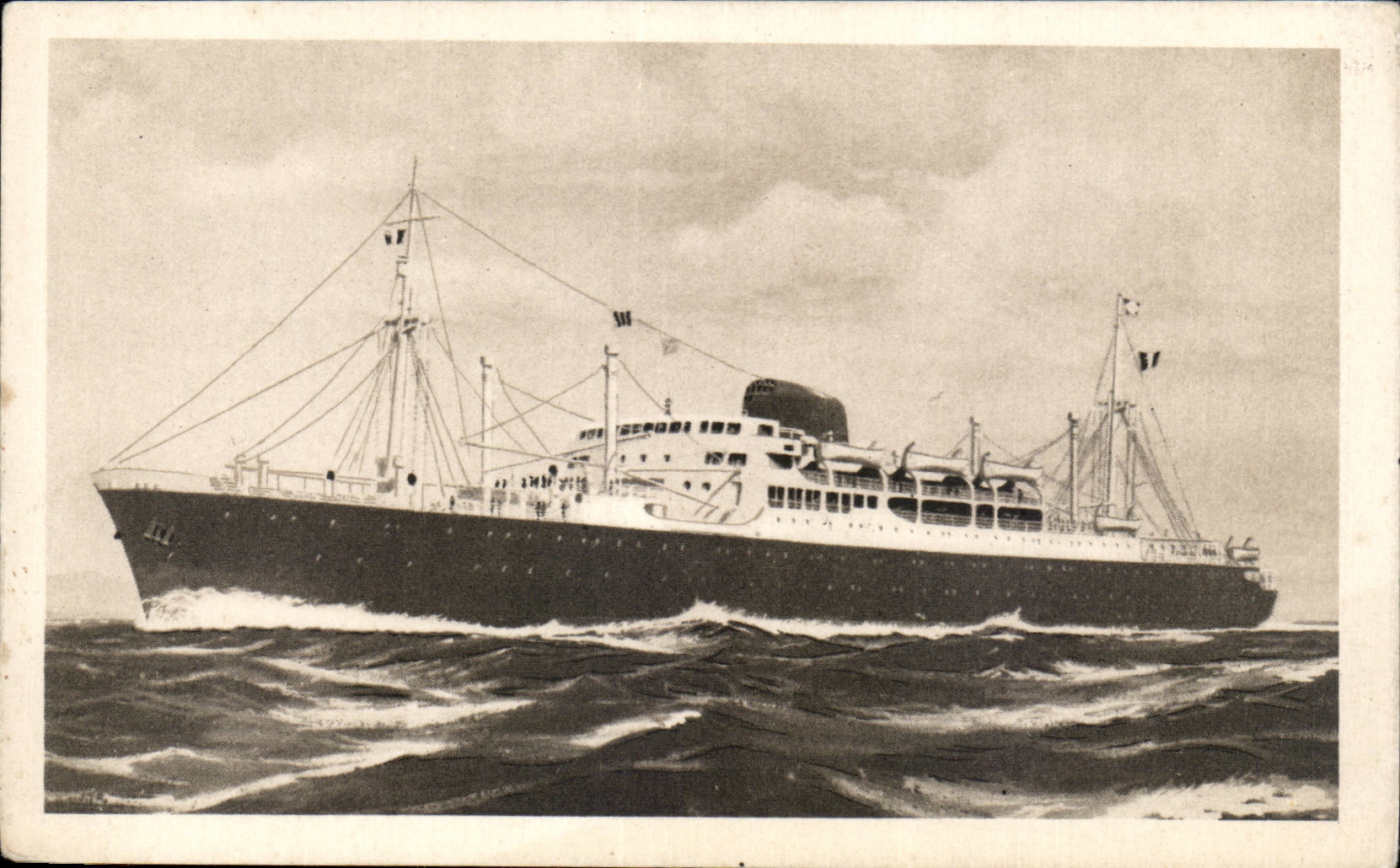 CPA Paquebot Ferdinand de Lessepts Pierre Loti Bourdonnais Jean Laborde