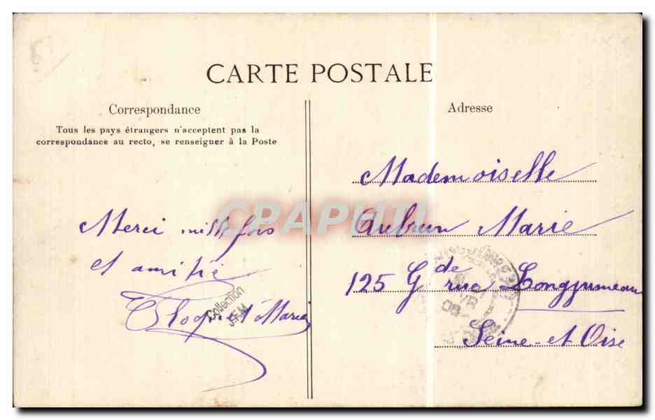 CPA Paris La Bourse — Rückseite
