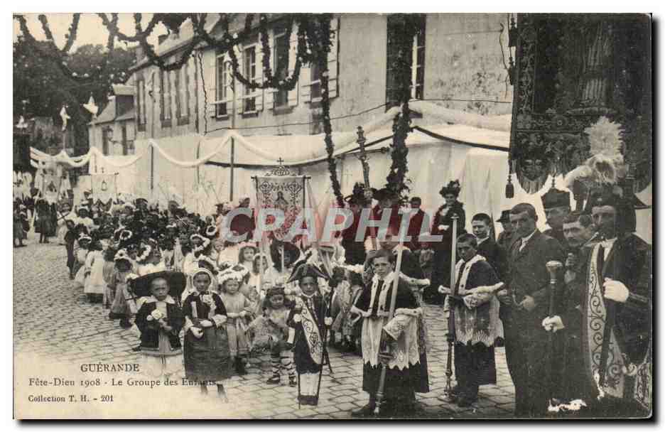 Guérande - Fête-Dieu 1908 - Le Groupe des Enfants — Collection T. H. - 201