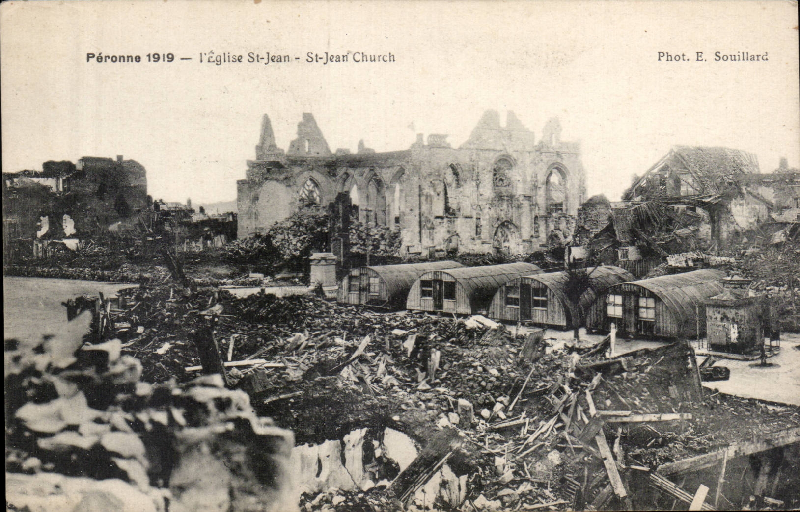 CPA Peronne 1919 L'eglise St Jean 