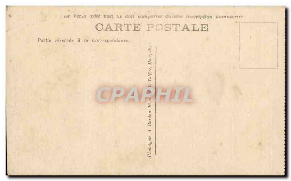 Chars d'assaut évoluant parmi les roches — Série 11 — Phototypie A Bordone, 16, rue de la Valfère, Montpellier — Rückseite
