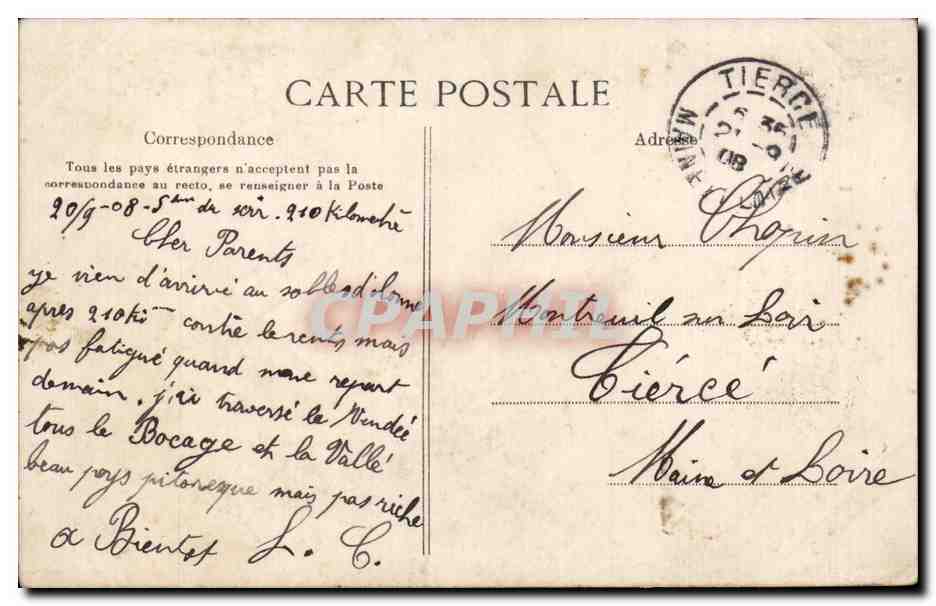 CPA Folklore Costume Les Sables d'Olonne Une sablaise — Verso