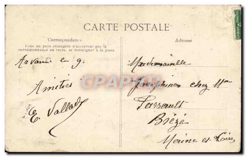 CPA Folklore Costume Declaration d'amour Auvergne — Verso