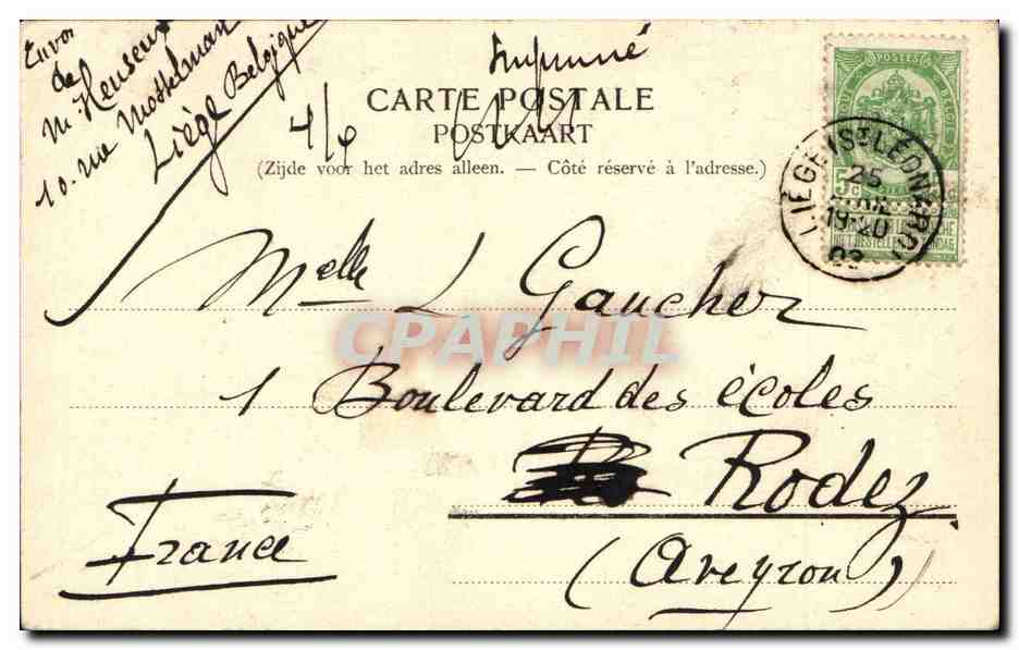 CPA Folklore Costume Souvenir des Ardennes Paysanne ardennaise — Verso