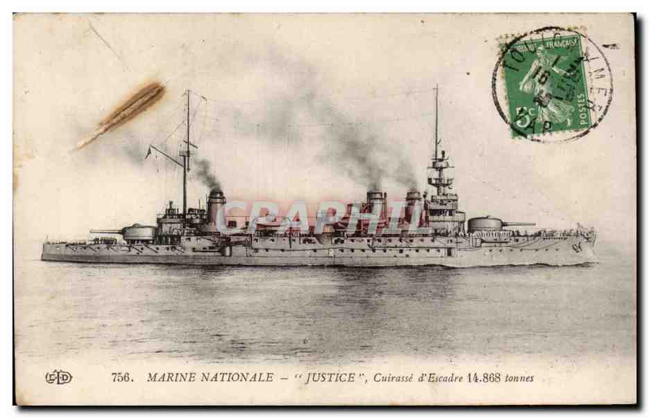 CPA Marine nationale Justice Cuirasse d'escadre