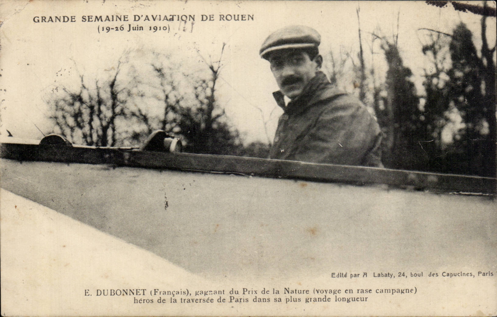 CPA Grande semaine d'aviation de Rouen 19 26 juin 1910 Dubonnet gagnant le prix de la Nature 