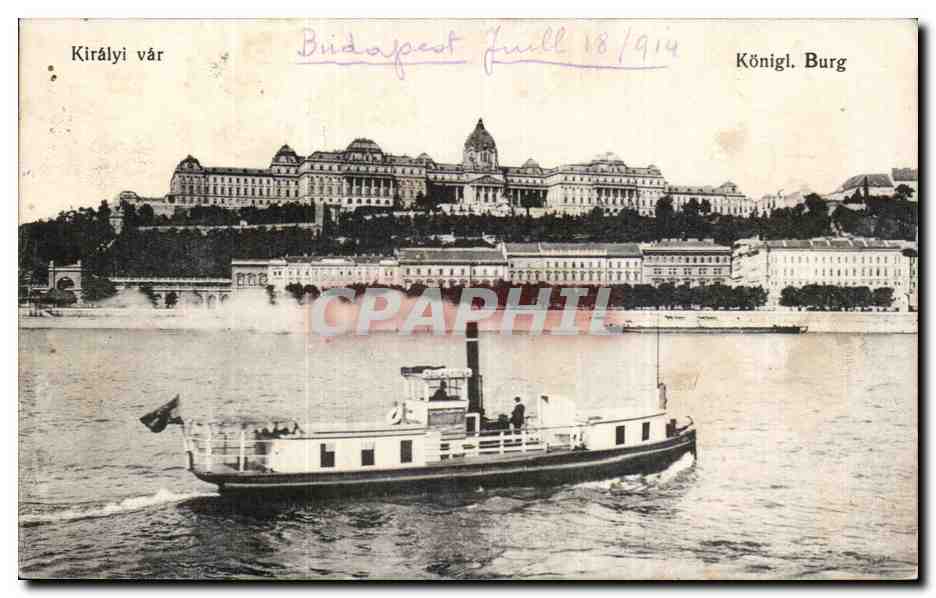 CPA Hongrie Hungary Budapest Konigl Burg Kiralyi Var Bateau 