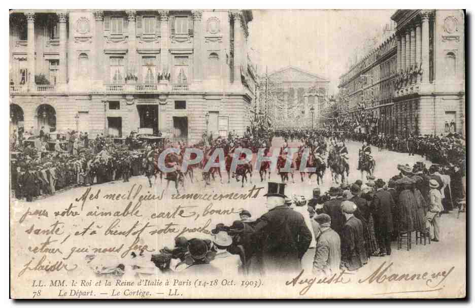 De Afscheid — De Koning en Koningin van Italië in Parijs (14-18 Okt. 1903) — Auguste Manneur