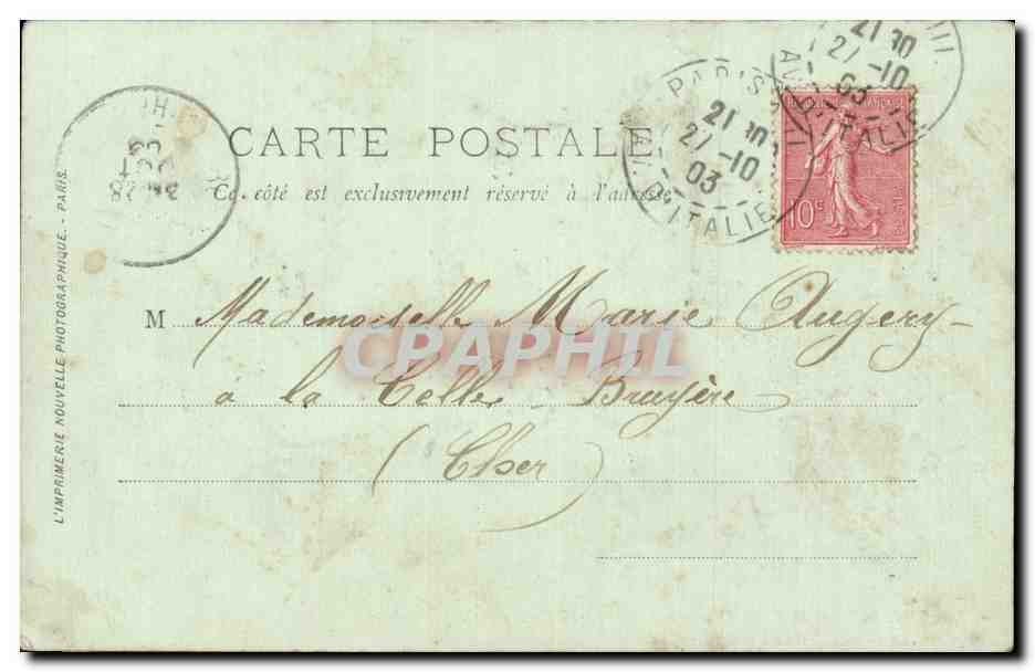 De Afscheid — De Koning en Koningin van Italië in Parijs (14-18 Okt. 1903) — Auguste Manneur — Achterkant