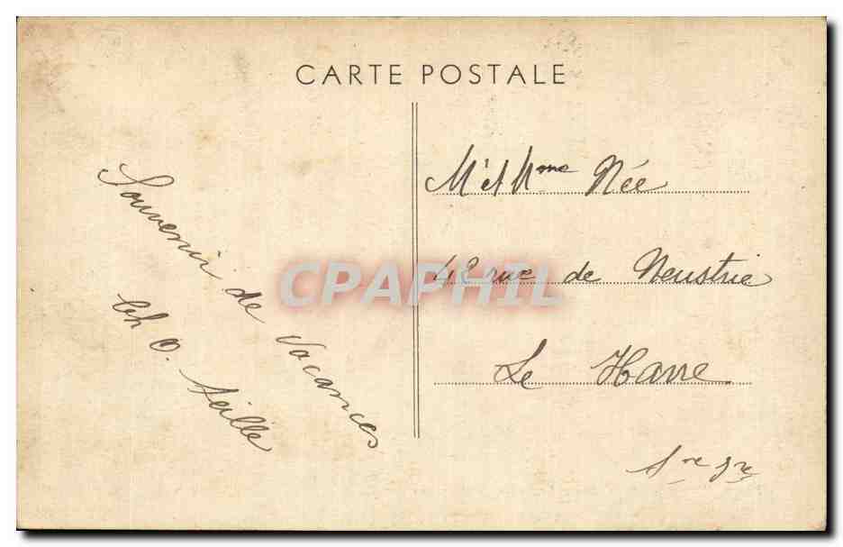 CPA Berguette Isbergues La gare Train  — Rückseite