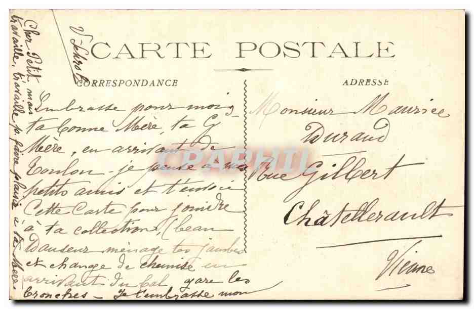 Toulon - Caserne Gouvion St-Cyr — éditeur Toulon, n° 170 — Verso