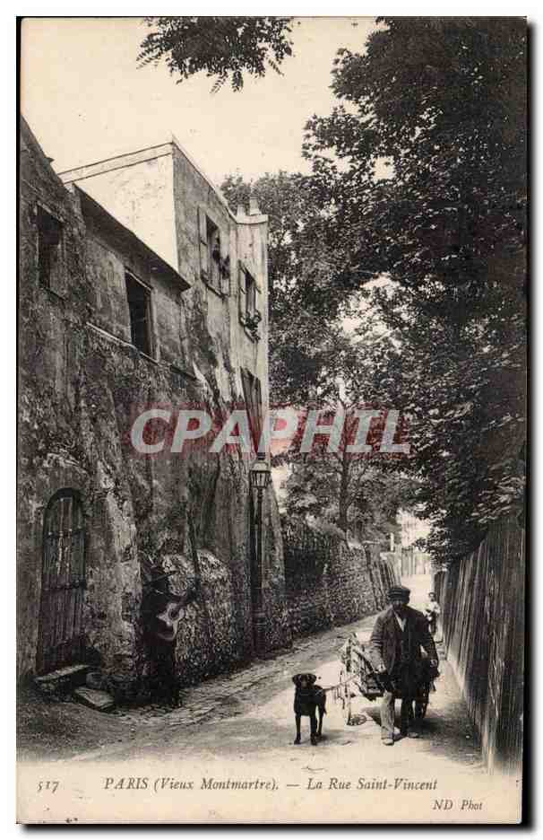 CPA Paris Vieux Montmartre La rue Saint Vincent