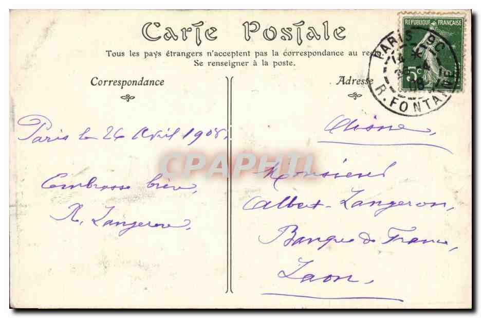 CPA Paris Le Moulin de la Galette — Rückseite