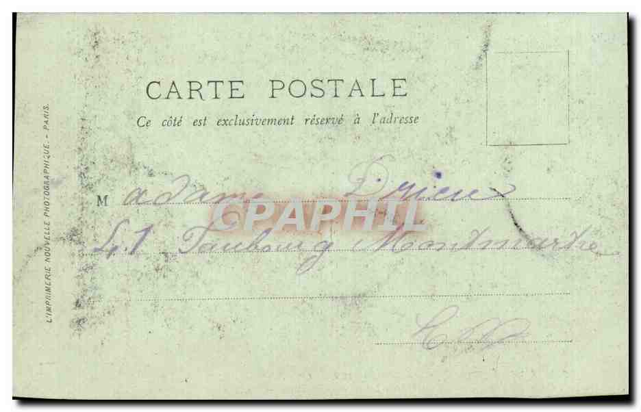 Le Roi et la Reine d'Italie à Paris (14-18 Oct. 1903) — Madame Loubet dans le Parc — LL. MC.M. — LL. Boiteaux — Verso