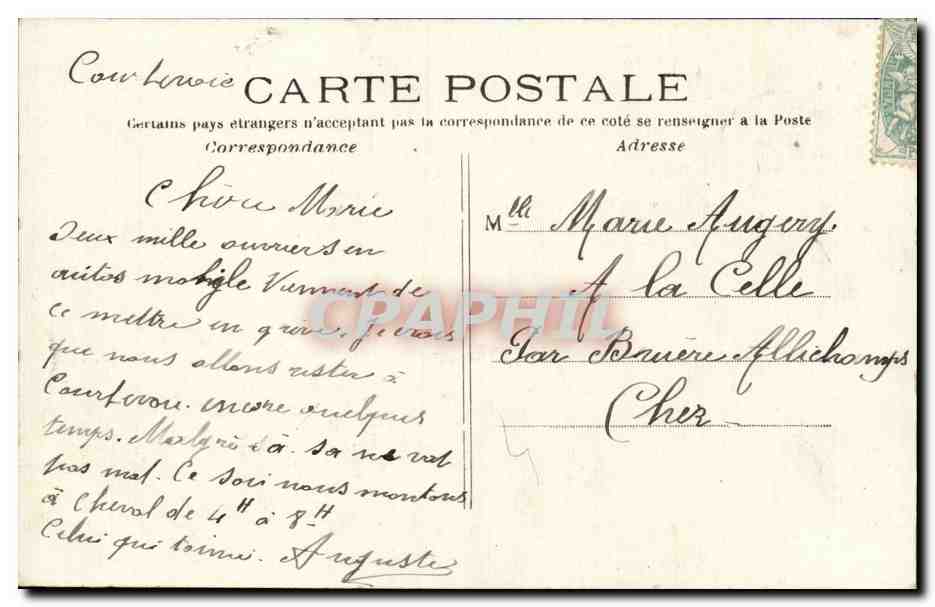CPA Courbevoie Place Victor Hugo — Rückseite