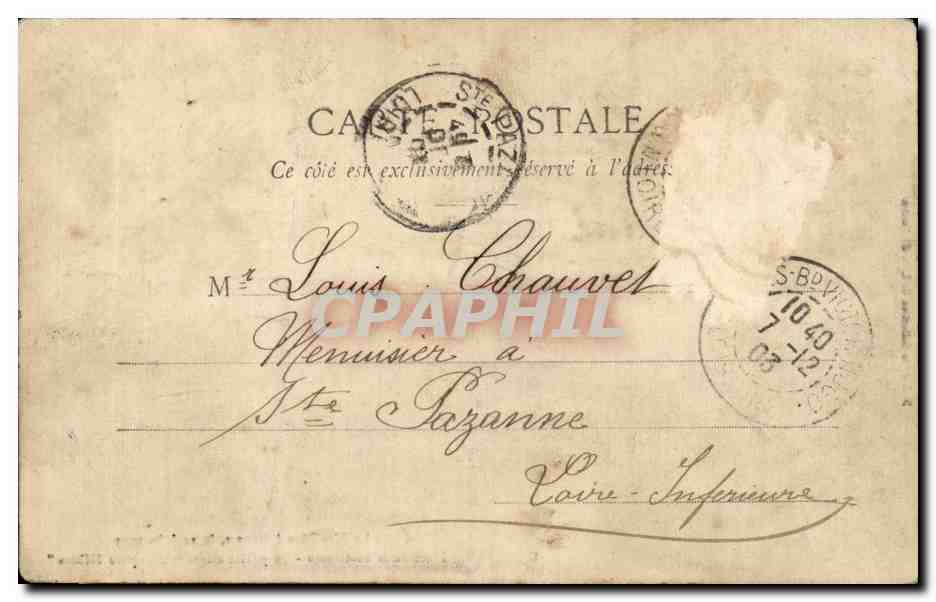 CPA Nantes la fete Dieu a Nantes le 14 juin 1903 Place de la Prefecture Le public criant Conspuez Helitas — Rückseite