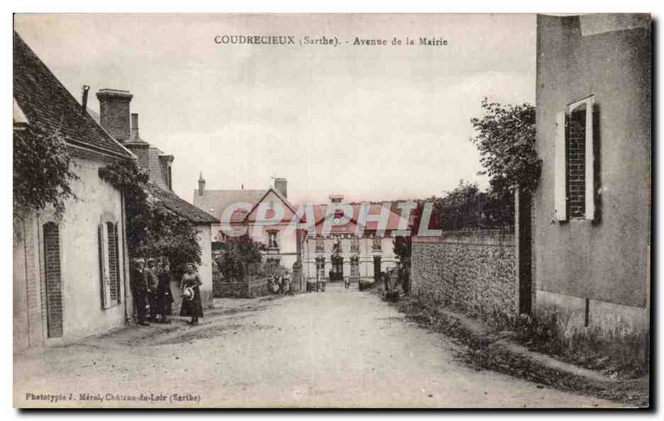 Coudrecieux (Sarthe) - Avenue de la Mairie — Phototypie J. Néral, Château-du-Loir (Sarthe)