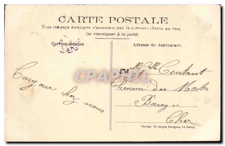 CPA Pantin L'hotel de ville — Rückseite