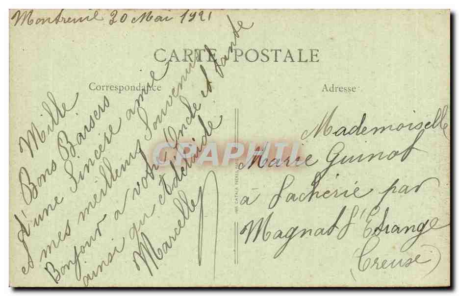 CPA Montreuil Rue Victor Hugo et boulevard Rouget de L'isle — Rückseite