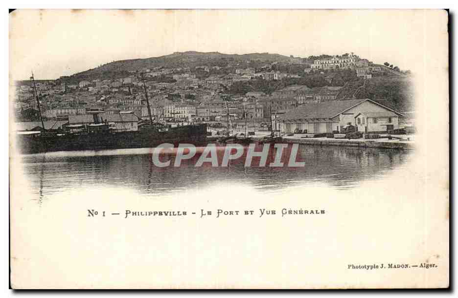 Philippeville - Le Port et Vue Générale — Phototype J. Madon — Alger, n°1