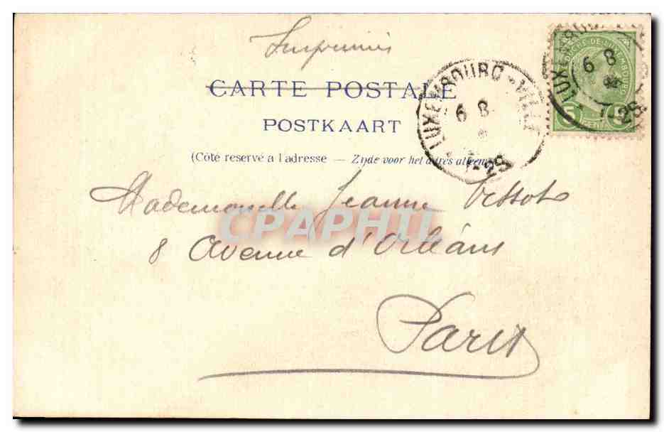 CPA Luxembourg Hospice civil au Pffaffenthal et ville haute  — Verso