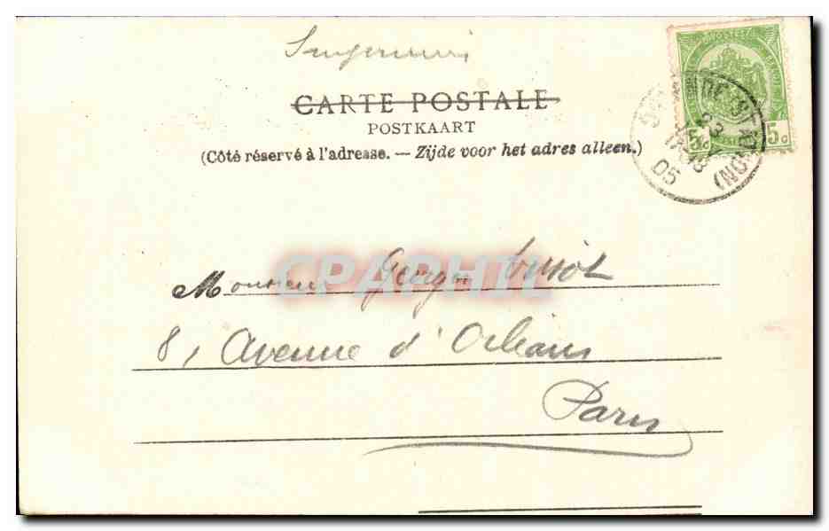 CPA Belgique Ostende Les bassins Bateaux — Rückseite