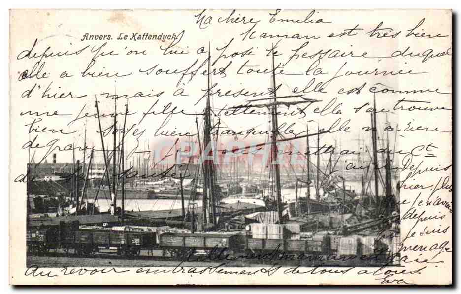 CPA Belgique Anvers Kattendyck Bateaux