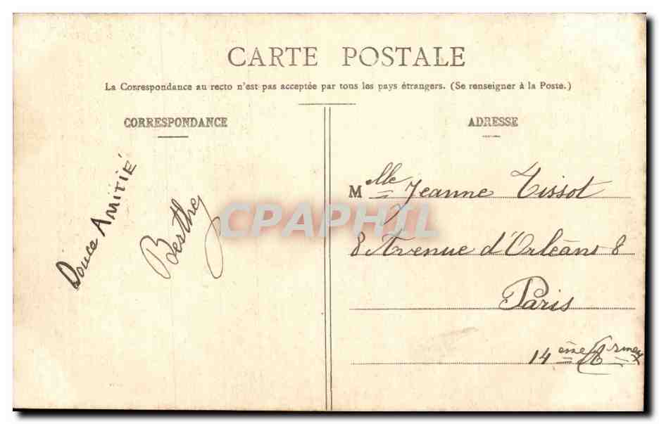 CPA Belfort Avenue de la gare — Verso
