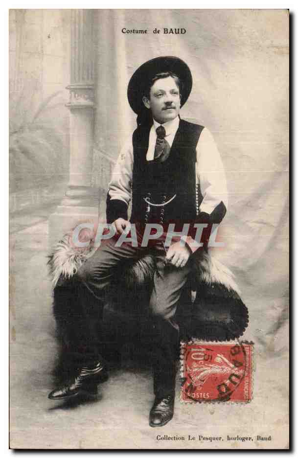 CPA Costume de Baud Folklore 