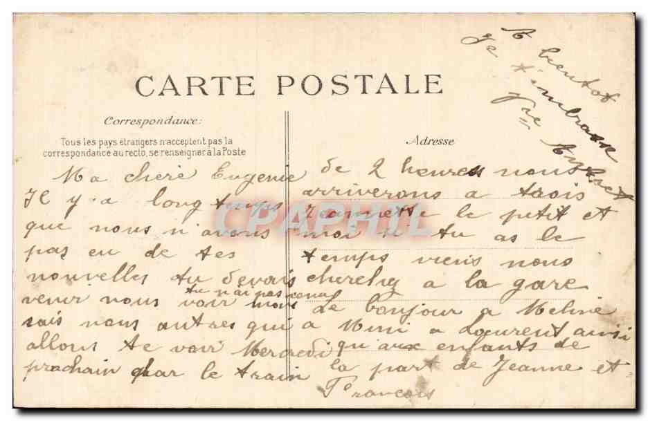 CPA Costume de Baud Folklore  — Verso