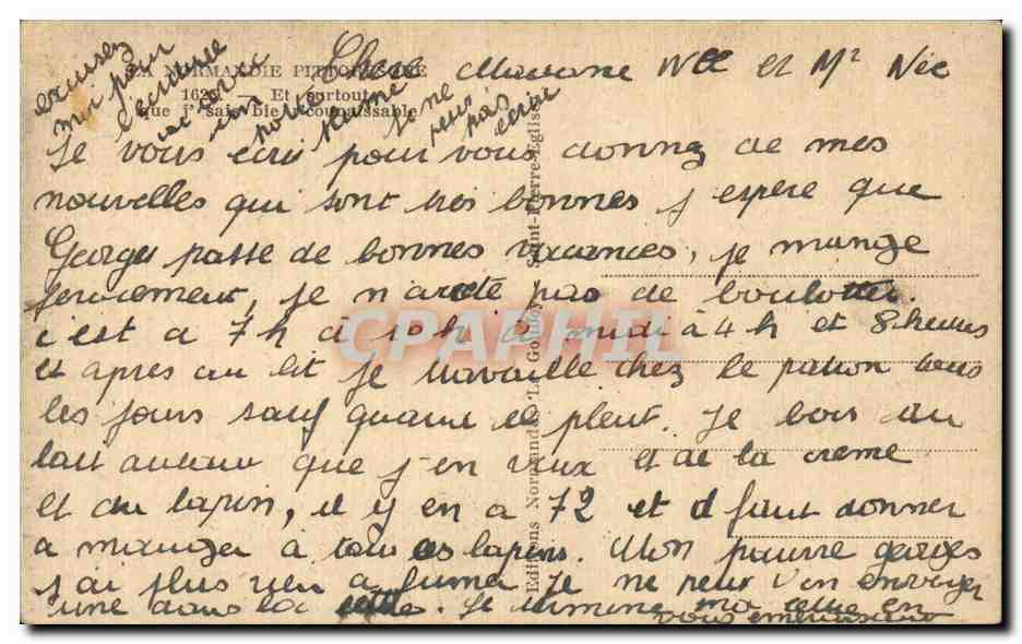 CPA Folklore costume Normandie — Verso