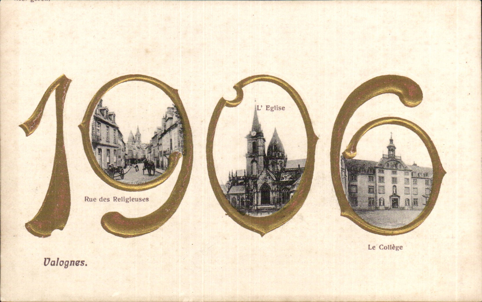 Valognes — Vue de la ville en 1906 — Librairie Papeterie A. Letlimonier