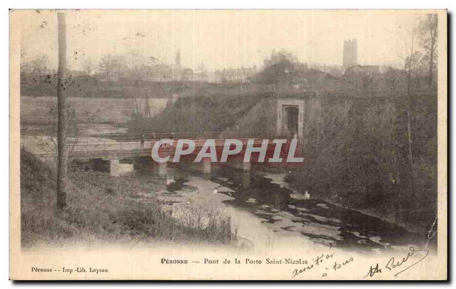 CPA Peronne Pont de la porte St Nicolas